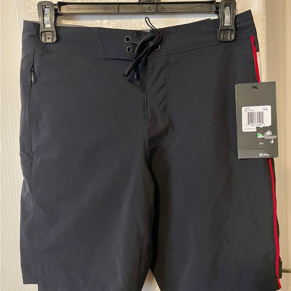 Hurley Phantom Black Board Shorts with Red Accent *nwt